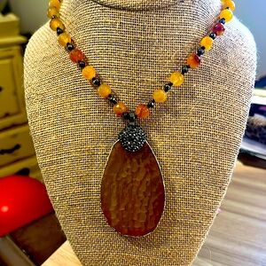 Amber necklace by Park Lane.  Lightly loved.  Genuine agate, Removable Pendant